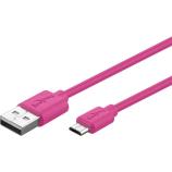 GOOBAY USB A 2.0 (M) - Micro USB B 2.0 (M), 1m, růžový USB propojovací kabel