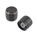 A21x17-PK-AB-K-I knoflík hliníkový, průměr 21mm, osa 6mm, černý