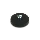 HS-43-G magnetická základna pogumovaná o43x6mm, závit M4