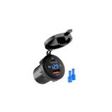 12V/24V USB zásuvka do panelu kulatá s USB-C, vodotěsná 