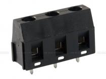 PTR AK360/3-7.5-V-BLACK ploché šrouby svorkovnice 3pól, rozteč 7,5mm, 17,5A/750V, vstup 90°, šroub