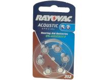 Knoflíková baterie RAYOVAC ZA312 (PR41, AC312, DA312) 6 ks