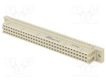 Socket  DIN 41612  type C  femandle  PIN  64  and+c  THT  strandight  3A