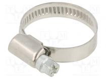 Cable tie  Ø  20÷32mm  W  9mm  Material  chrome steel AISI 430