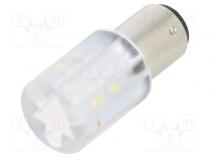 Indicator  LED  BA15D,T20  white  plastic  24VAC  24VDC  -20÷60°C