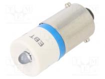 Indicator  LED  BA9S,T10  blue  plastic  28VAC  28VDC  -20÷60°C  3mm