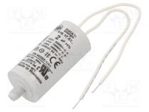 Capacitor  motors, run  2uF  425VAC  Ø28x55mm  -25÷85°C  ±5%