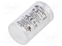 Capacitor  motors, run  6.3uF  425VAC  Ø35x60mm  -25÷70°C  ±5%