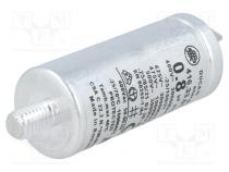 Capacitor  polypropylene  motors, run  0.8uF  400VAC  Ø25x60mm
