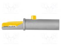 Crocodile clip  6A  70VDC  yellow  Grip capac  max.6mm  15mΩ  33VAC
