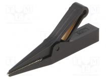 Crocodile clip  10A  black  Grip capac  max.9.5mm