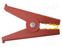 Kelvin crocodile clip  50A  Grip capac  max.32mm  red
