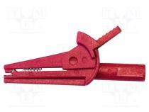 Crocodile clip  6A  Grip capac  max.15.7mm  red  Contacts  steel