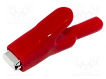 Crocodile clip  25A  Grip capac  max.15mm  Overall len  94mm  red