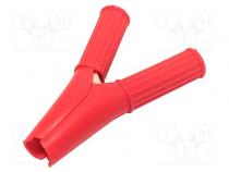Crocodile clip  75A  Grip capac  max.29mm  Overall len  79mm  red