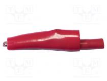 Crocodile clip  10A  Grip capac  max.7.9mm  Overall len  58mm  red