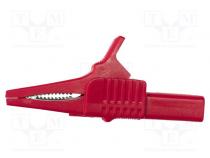 Crocodile clip  30A  red  Grip capac  max.19mm  Socket size  4mm