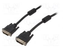 Cable  dual link  DVI-D (24+1) plug,both sides  PVC  4.5m  black