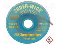 Лента  распаивающая  с канифолью,No Clean  W  1,5мм  L  3м  ESD