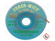 Лента  распаивающая  с канифолью,No Clean  W  2мм  L  3м  ESD