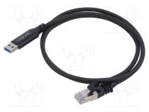 Кабель  USB 3.0  вилка RJ45,вилка USB A  никелированные  3м  ПВХ