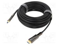 Cable  HDCP 2.2,HDMI 2.0,optical  15m  black  Enclos.mat  metal