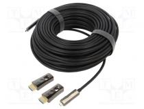 Cable  HDCP 2.2,HDMI 2.0,optical  30m  black  Enclos.mat  metal
