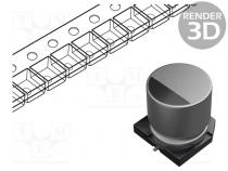 Конденсатор  электролитический  SMD  47мкФ  50ВDC  Ø10x10,2мм