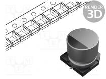 Capacitor  electrolytic  SMD  220uF  100VDC  Ø18x16.5mm  2000h