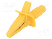 Crocodile clip  10A  yellow  max.25mm  Connection  4mm socket