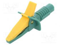 Crocodile clip  10A  yellow-green  max.25mm