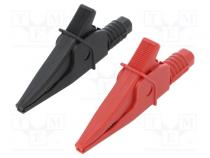 Crocodile clip  20A  black,red  max.39mm  1kV