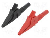 Crocodile clip  20A  black,red  max.39mm  1kV