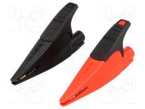 Crocodile clip  10A  1kVDC  red and black  Grip capac  max.20mm