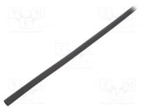 Heat shrink sleeve  glueless  2  1  4.8mm  L  1m  black  polyolefine