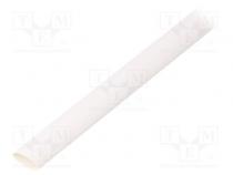 Heat shrink sleeve  glueless  2  1  9.5mm  L  1m  white  polyolefine