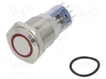 Переключатель  антивандальный  DPDT  3A/250ВAC  IP67  ON-(ON)
