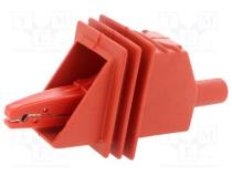 Crocodile clip  20A  red  Grip capac  max.25mm  Socket size  4mm