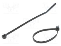 Cable tie  L  99mm  W  2.5mm  polyamide  80N  black  Ømax  22mm
