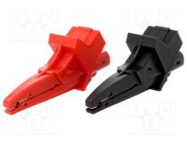 Crocodile clip  20A  red and black  Grip capac  max.20mm  1kV