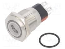 Переключатель  антивандальный  Пол  2  SPDT  2A/36ВDC  IP65  Ø16мм
