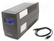 QOLTEC 53980 Блок питания  ИБП  600Вт  1кВА  230В  286x100x144мм  9Ач  Uпит  230В