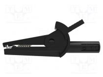 Crocodile clip  10A  black  Grip capac  max.8mm  600V  15mΩ
