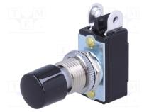 Switch  push-button  Pos  2  SPST  3A/125VAC  1.5A/250VDC  ON-(OFF)
