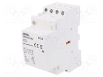 Контактор  4-полюсный установочный  25А  24ВAC,24ВDC  NC + NO x3