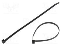 Cable tie  L  202mm  W  4.6mm  polyamide  225N  black  Ømax  50mm