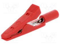 Crocodile clip  70VDC  red  Socket size  2mm
