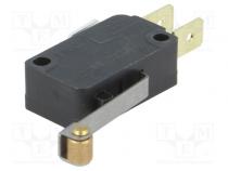 Microswitch SNAP ACTION  with lever (with roller)  SPDT  Pos  2