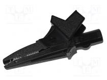 Crocodile clip  20A  black  max.16mm  Conform to  CAT III 1000V