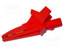 Crocodile clip  20A  red  max.16mm  Conform to  CAT III 1000V  1kV